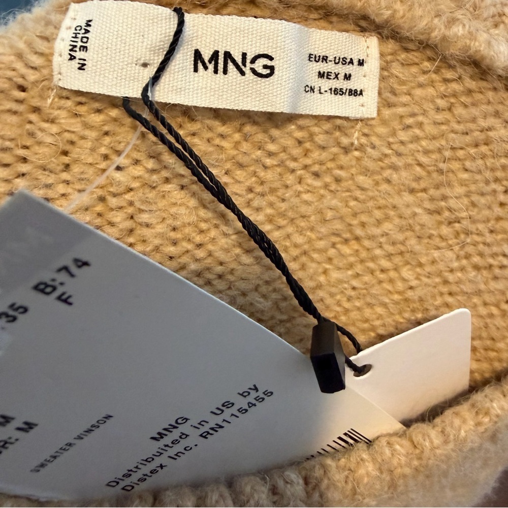 MNG Mango Cozy Women's Oversized Sweater in Warm Tan - Picture 7 of 8